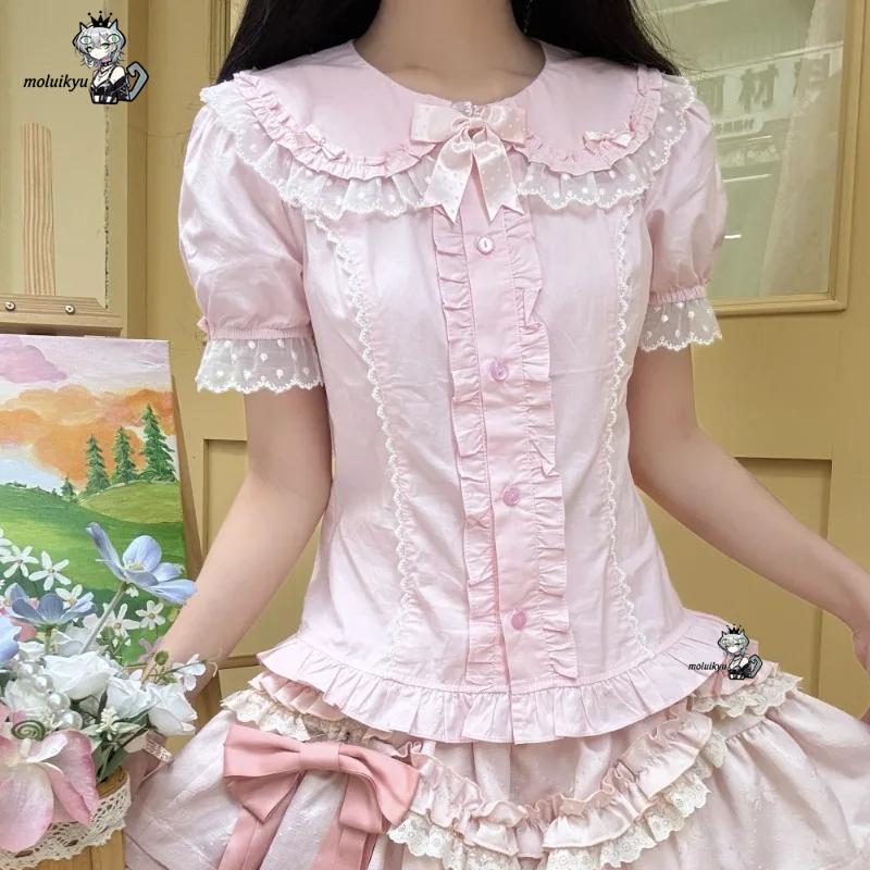Puff Sleeve Blouse - Kawaii Ruffles Blouses Spring Summer Japanese