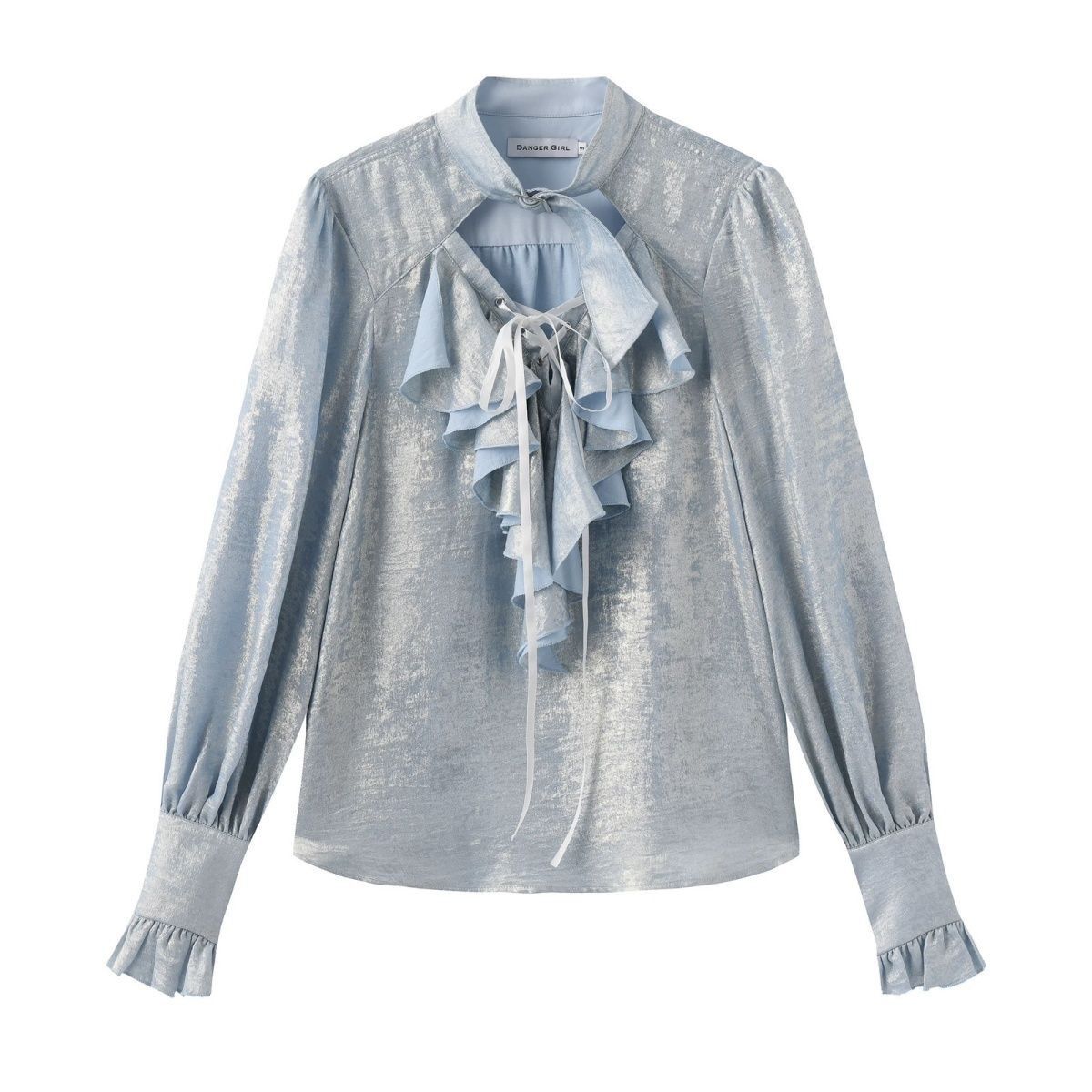 Puff Sleeve Blouse - Japanese Sweet Cool Ruffle Trim Lace