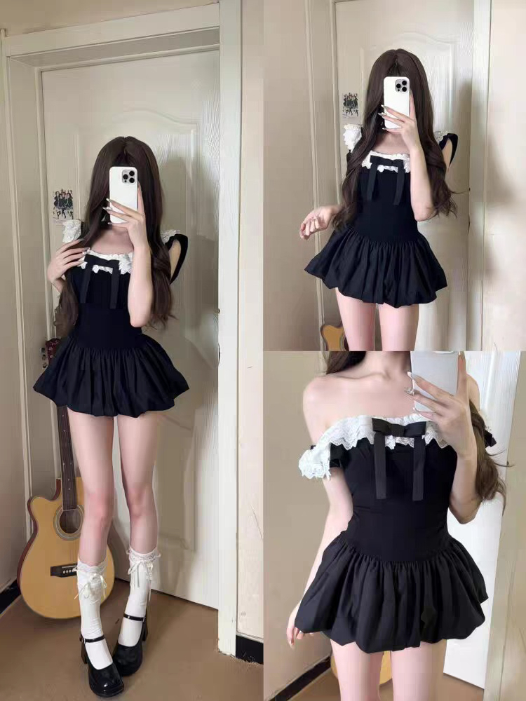 Ruched Dress Mini - Coquette Korean Sexy Off Shoulder Lace