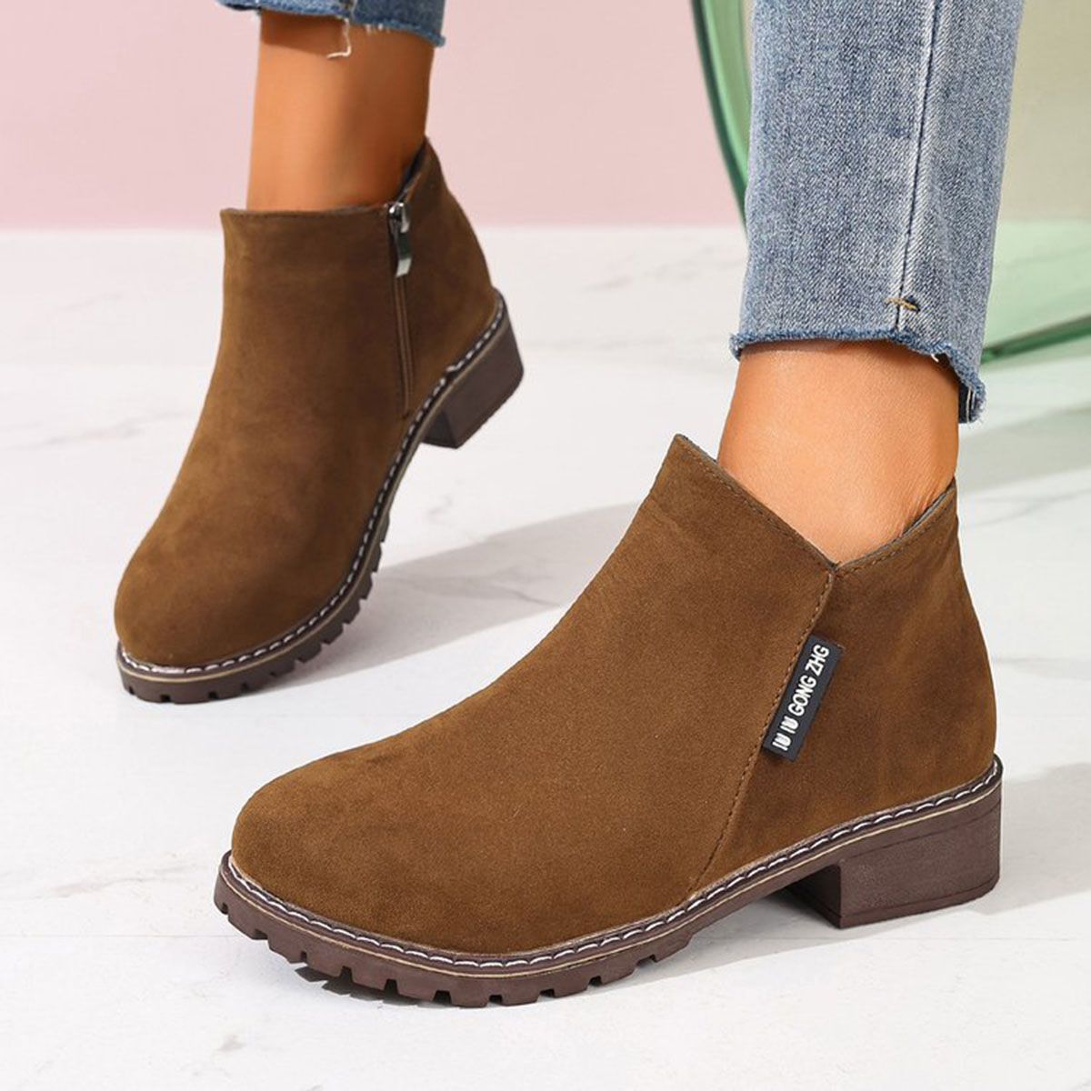 Women'S Fashion Riding Boots - Women Autumn Winter Ankle Boots Side