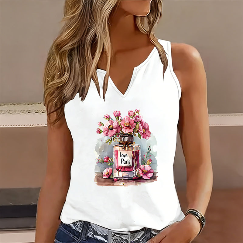 Women'S Fashion Paris - 2026 Sleeveless Tank Top T-shirt V