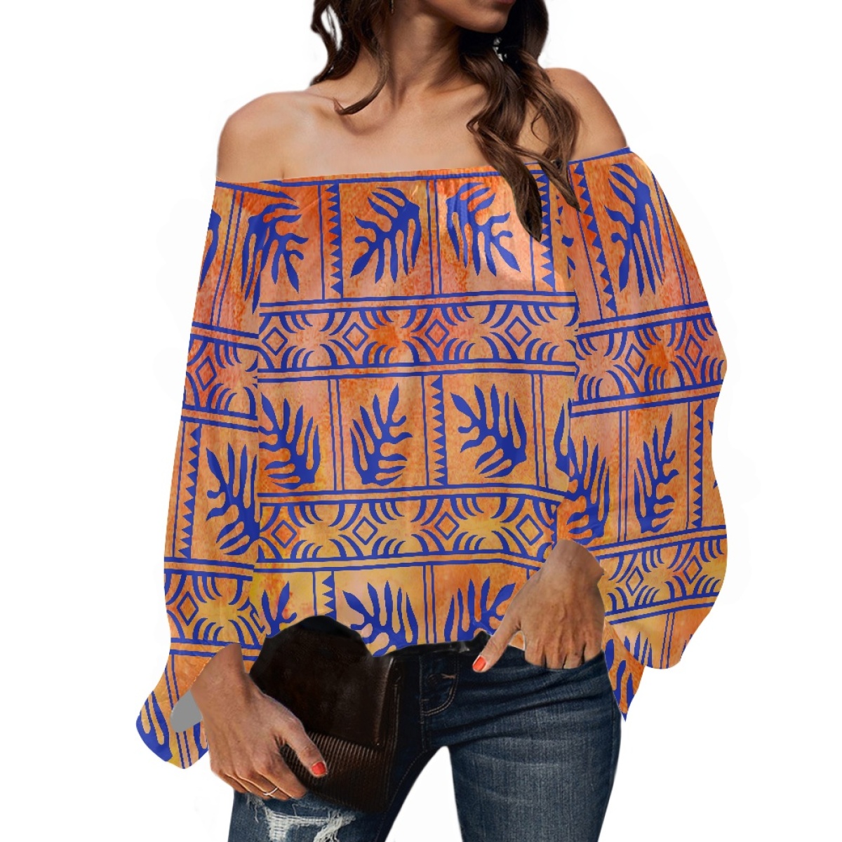 Puff Sleeve Blouse - Polynesian Tribal Clothing Samoan Tapa Tongan