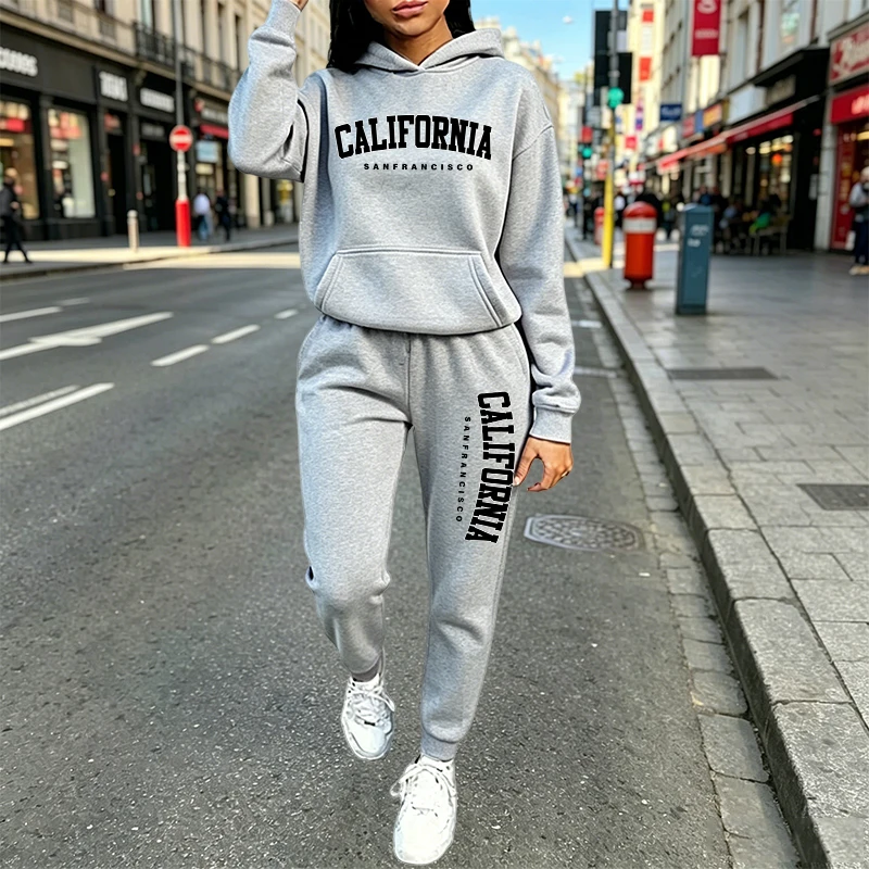 Women'S Fashion Middle Ages - Urban Casual Fashion Hoodie Jogger Suit