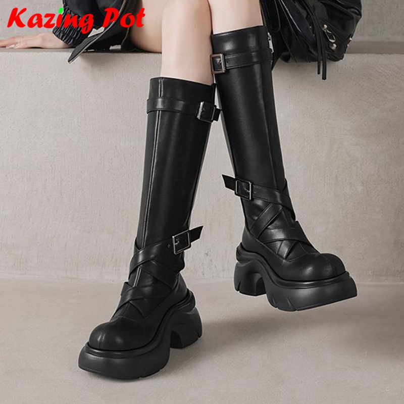 Women'S Fashion Riding Boots - Krazing Pot Cow Split Skin Round