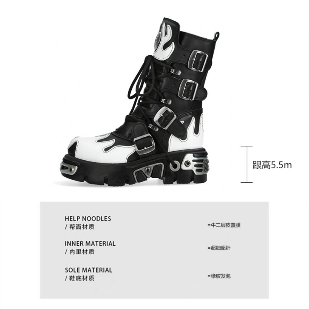 Fashion New Men's Flame Metal  - đánh giá và giá Women'S Fashion Riding Boots