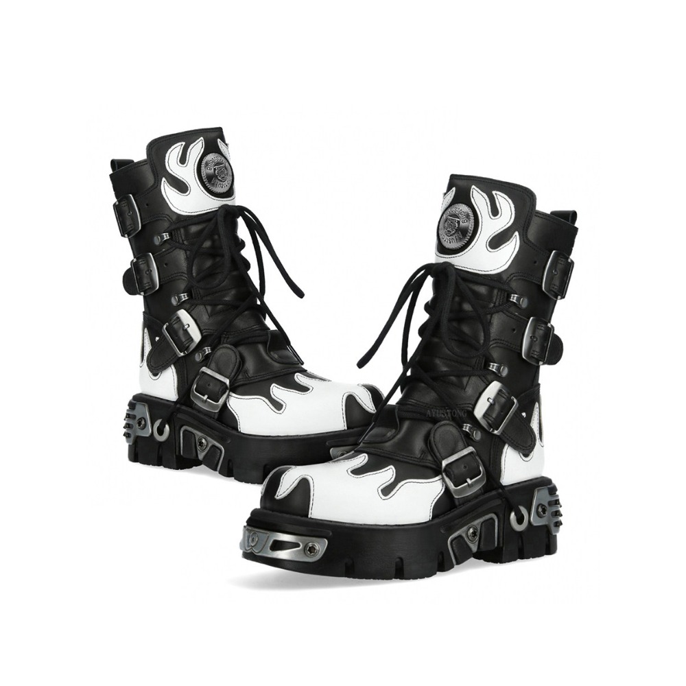 Fashion New Men's Flame Metal  - đánh giá và giá Women'S Fashion Riding Boots