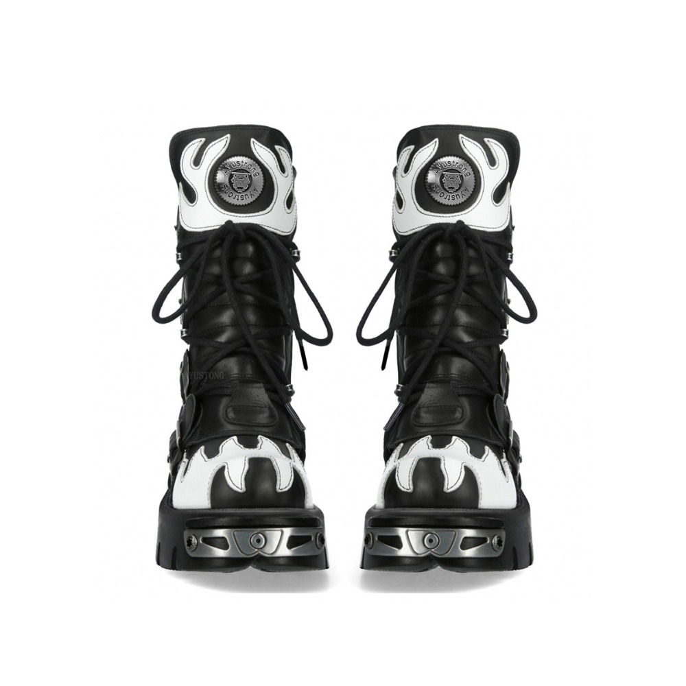Fashion New Men's Flame Metal  - đánh giá và giá Women'S Fashion Riding Boots