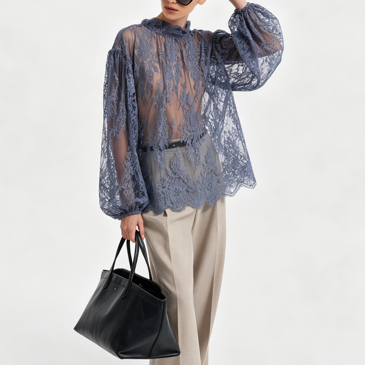 IG 2026 Women's Sheer Lace Blo - đánh giá và giá Puff Sleeve Blouse