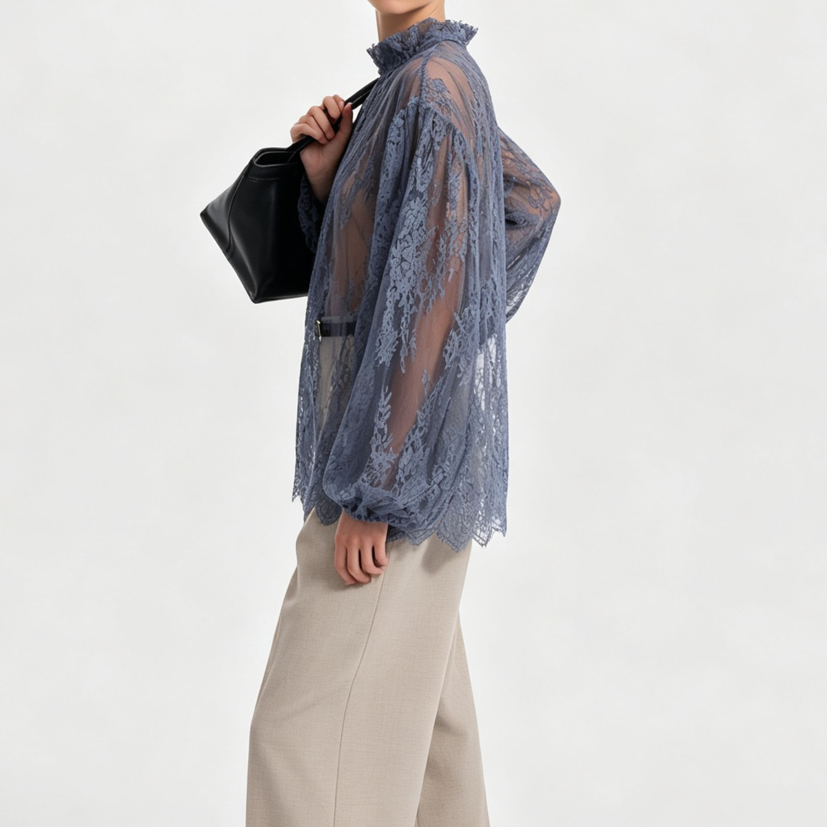 IG 2026 Women's Sheer Lace Blo - đánh giá và giá Puff Sleeve Blouse