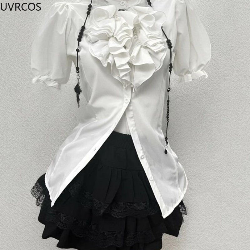 Y2k Aesthetic Lolita Style Swe - đánh giá và giá Puff Sleeve Blouse