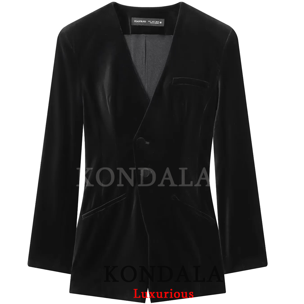 KONDALA Vintage Casual Women B - đánh giá và giá Velvet Blazer Women