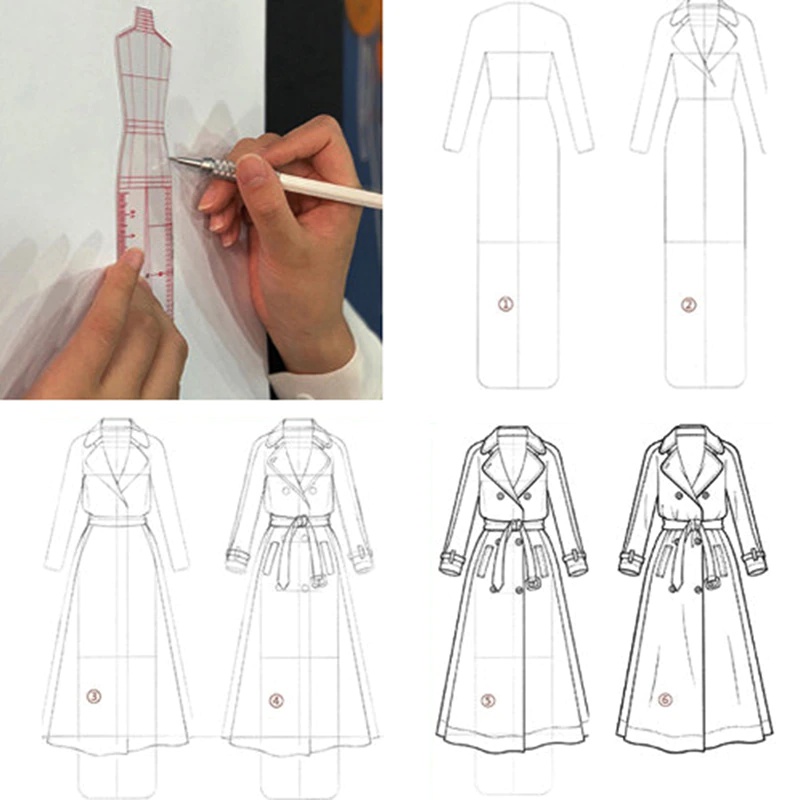1 Set Women Fashion Drawing Ru - đánh giá và giá Women Fashion Figure Template