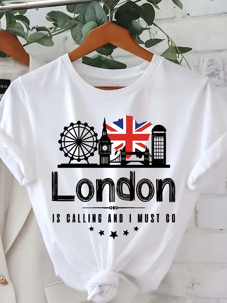 London Letter Print T-shirt Fa - đánh giá và giá Women'S Fashion London