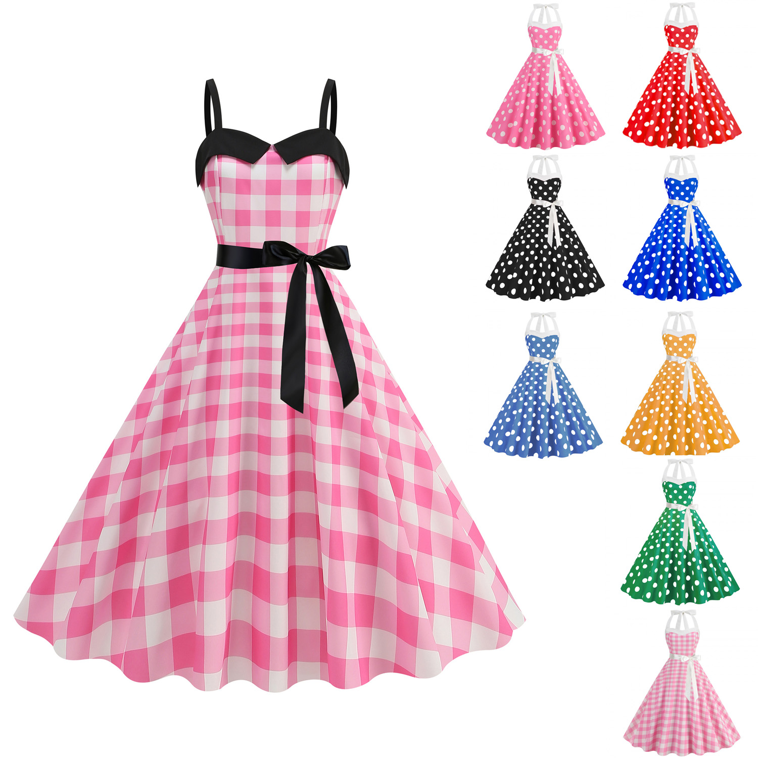 Elegant Women Polka Dot Dress  - đánh giá và giá Women'S Fashion Of The 60S