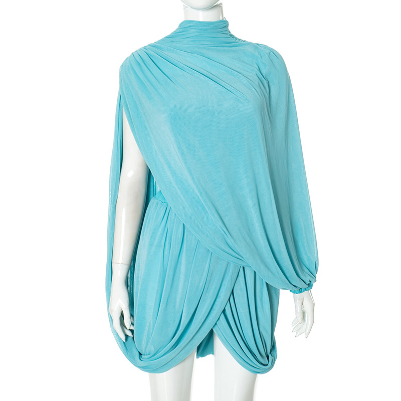 2025 Autumn Women Elegant Blue - đánh giá và giá Ruched Dress Mini