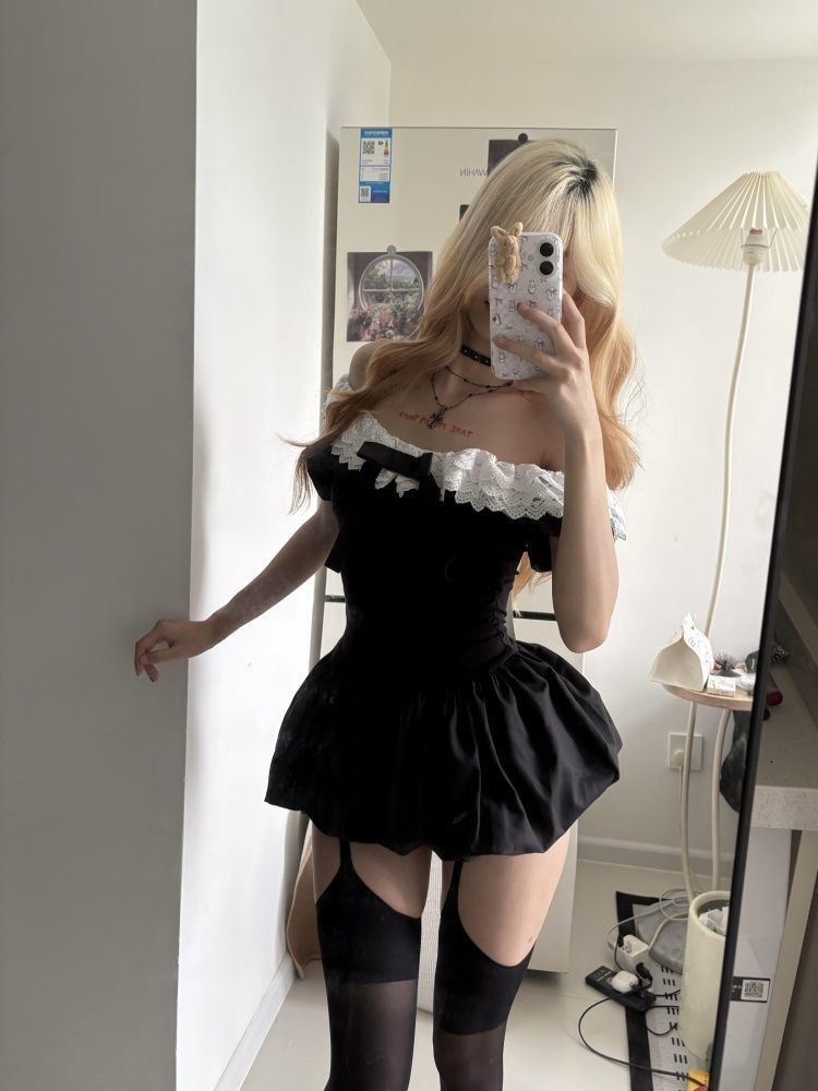 Coquette Korean Sexy Off Shoul - đánh giá và giá Ruched Dress Mini