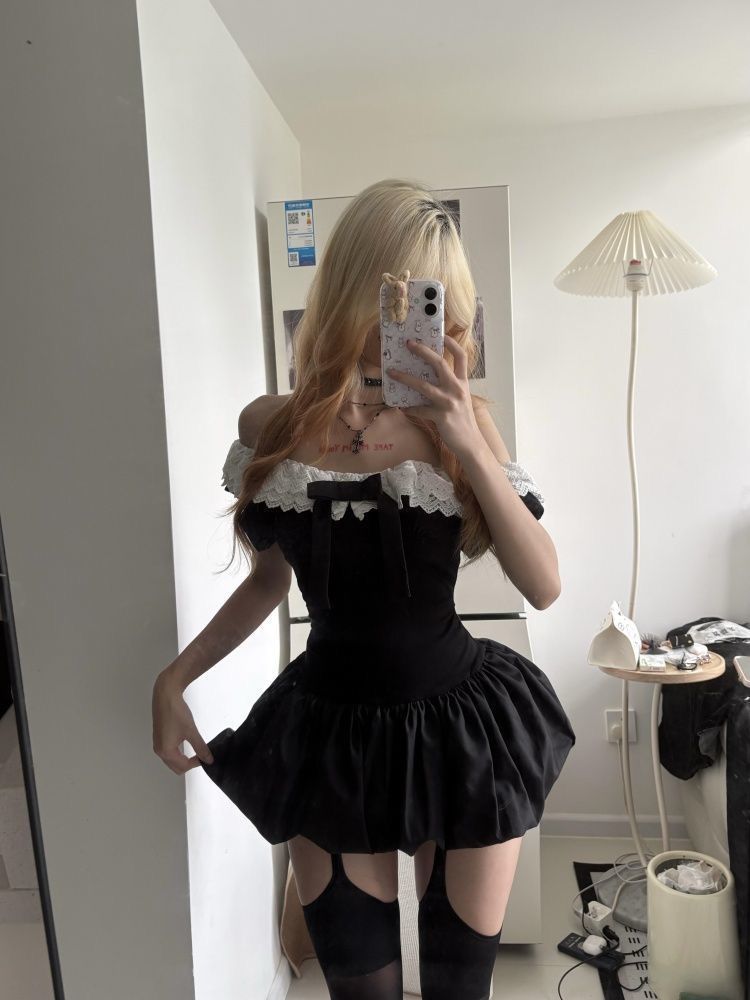 Coquette Korean Sexy Off Shoul - đánh giá và giá Ruched Dress Mini
