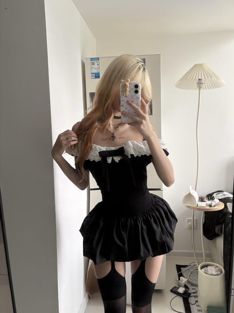 Coquette Korean Sexy Off Shoul - đánh giá và giá Ruched Dress Mini