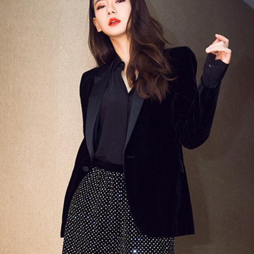 Phụ Nữ Nhung Cộc Tay Cho Nữ Áo - đánh giá và giá Velvet Blazer Women