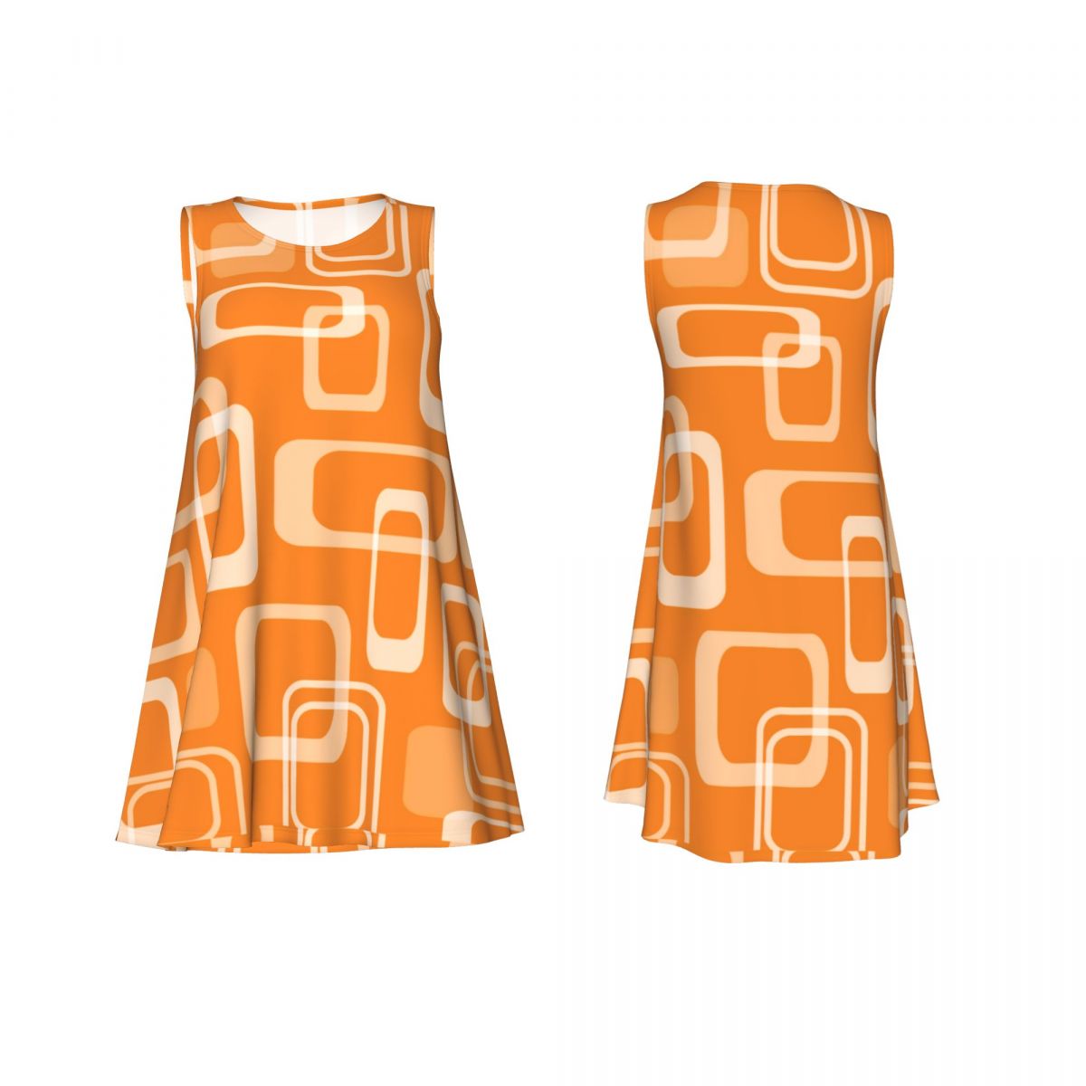 Orange Retro Mod Dress 60s Squ - đánh giá và giá Women'S Fashion Of The 60S