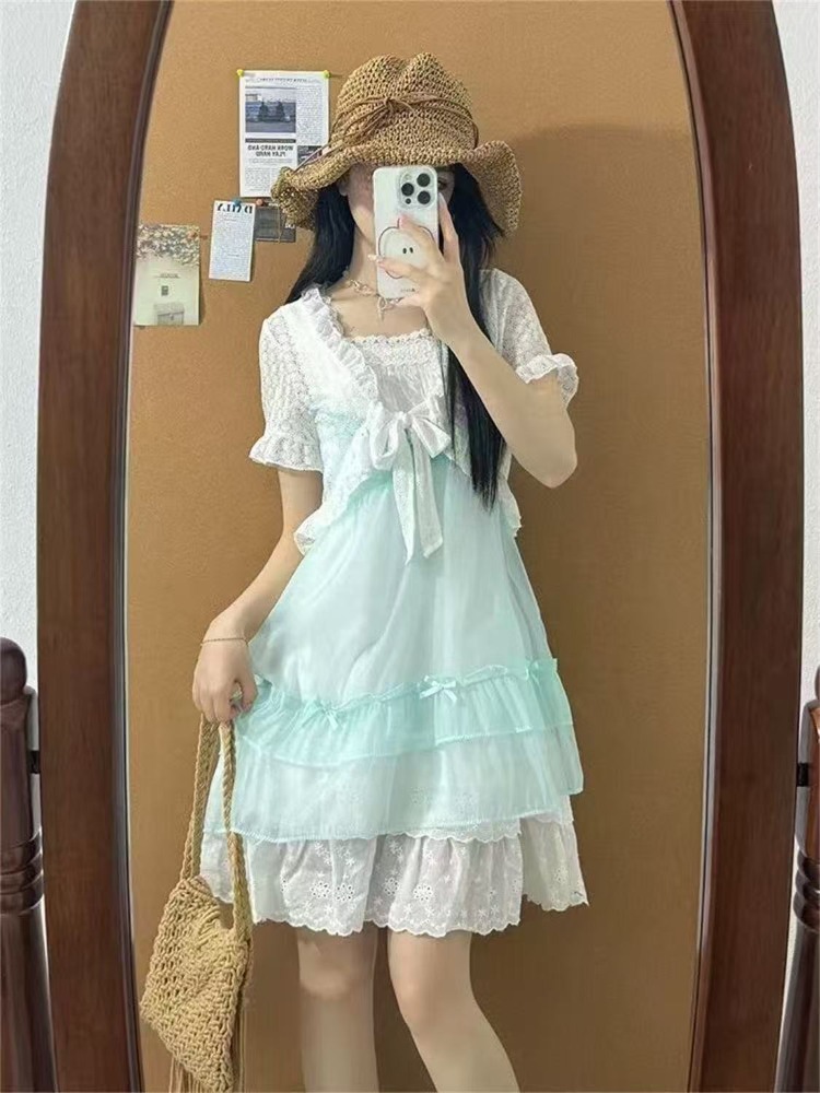 Japanese Kawaii Sweet Cute 2 P - đánh giá và giá Ruched Dress Mini