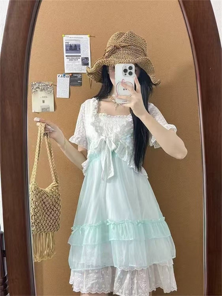 Japanese Kawaii Sweet Cute 2 P - đánh giá và giá Ruched Dress Mini