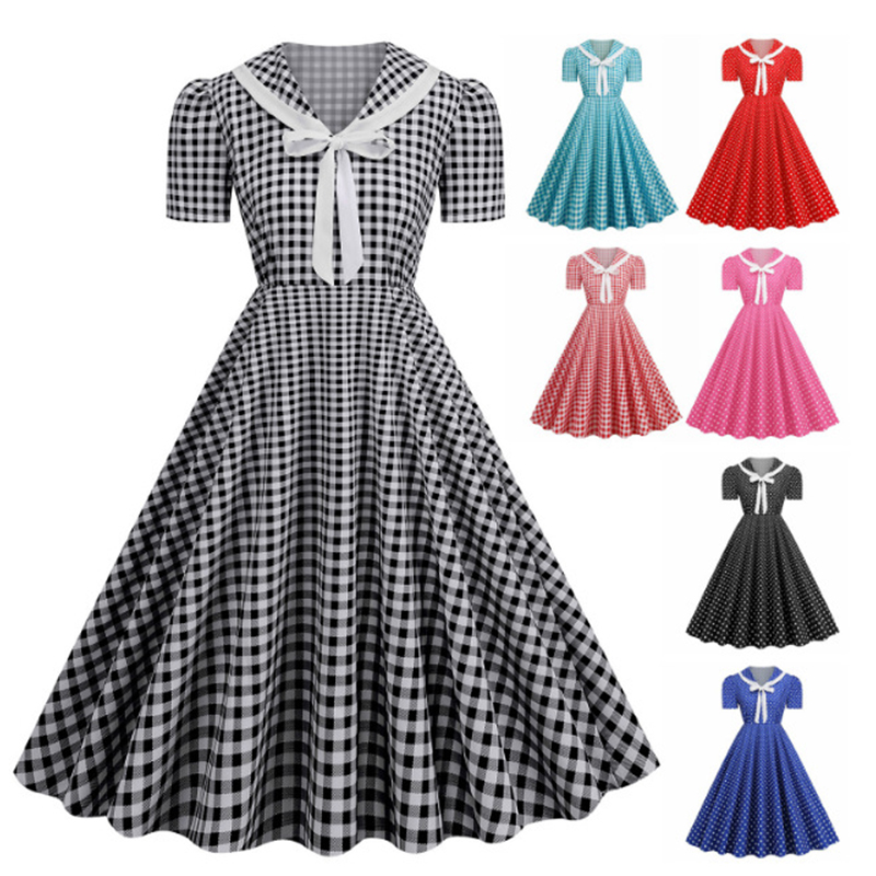 Polka Dot Printed Vintage Larg - đánh giá và giá Women'S Fashion Of The 60S
