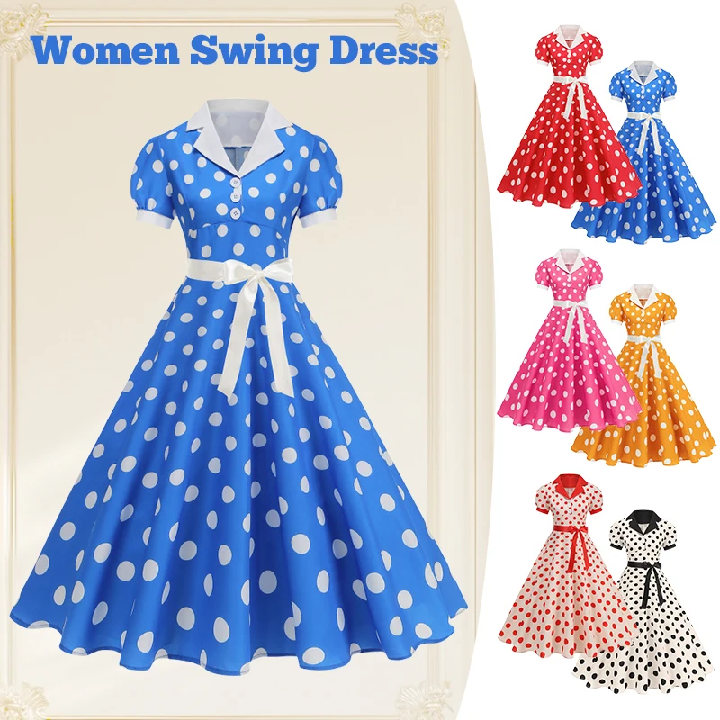Vintage Polka Dot Summer Dress - đánh giá và giá Women'S Fashion Of The 60S