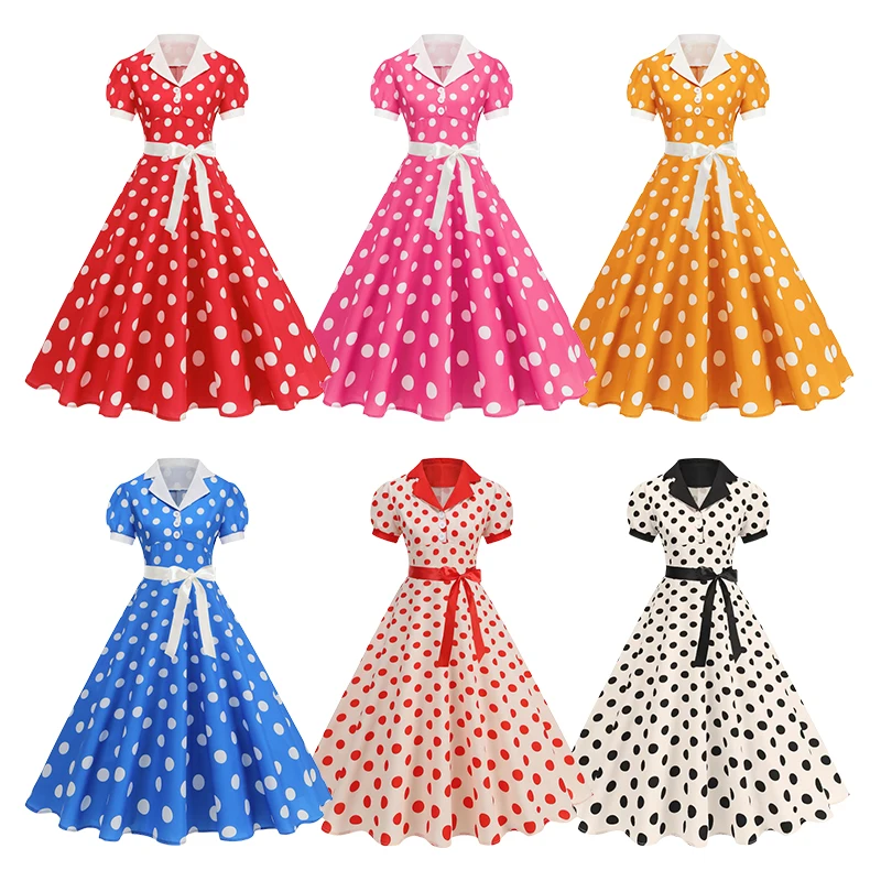 Vintage Polka Dot Summer Dress - đánh giá và giá Women'S Fashion Of The 60S
