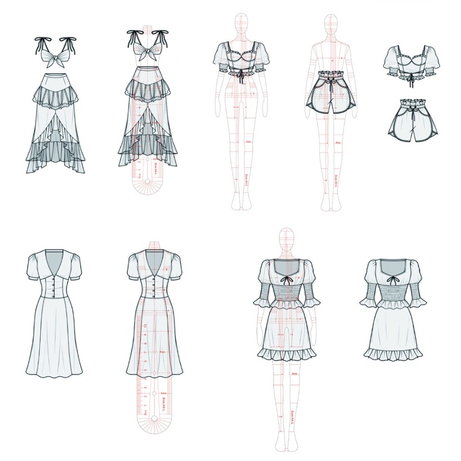 Thời Trang Nữ Vẽ Thước Hình Vẽ - đánh giá và giá Women Fashion Figure Template