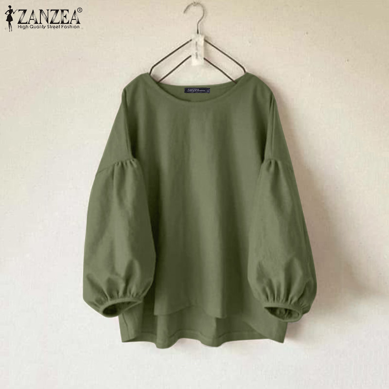 ZANZEA Plus Size Woman Casual  - đánh giá và giá Puff Sleeve Blouse