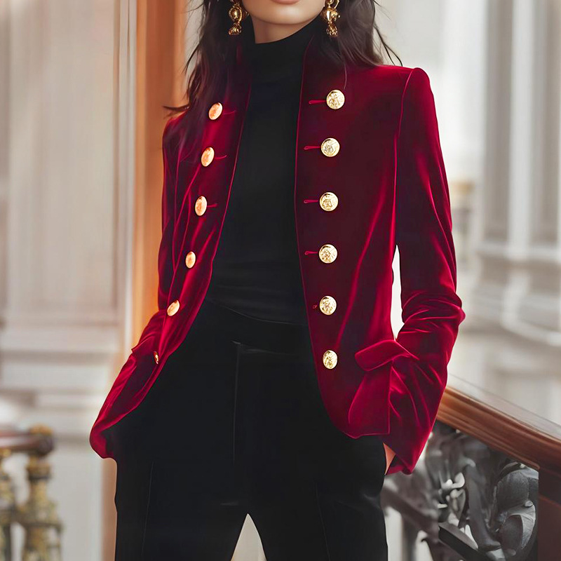 2025 Autumn and Winter New Wom - đánh giá và giá Velvet Blazer Women