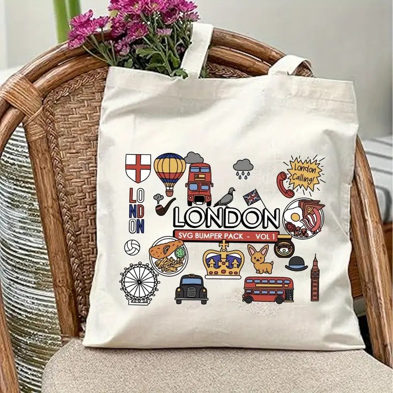 London UK Graphic Canvas Tote  - đánh giá và giá Women'S Fashion London