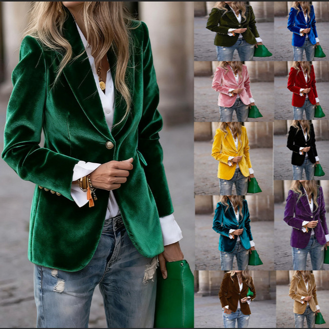 Womens Velvet Blazer Lapel Sin - đánh giá và giá Velvet Blazer Women